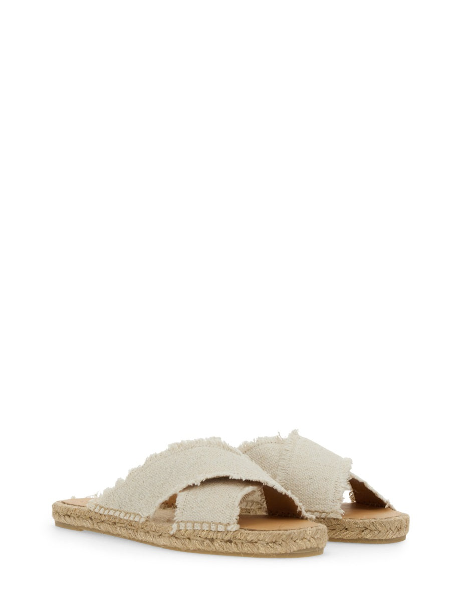 CASTANER Linen Flat Sandal