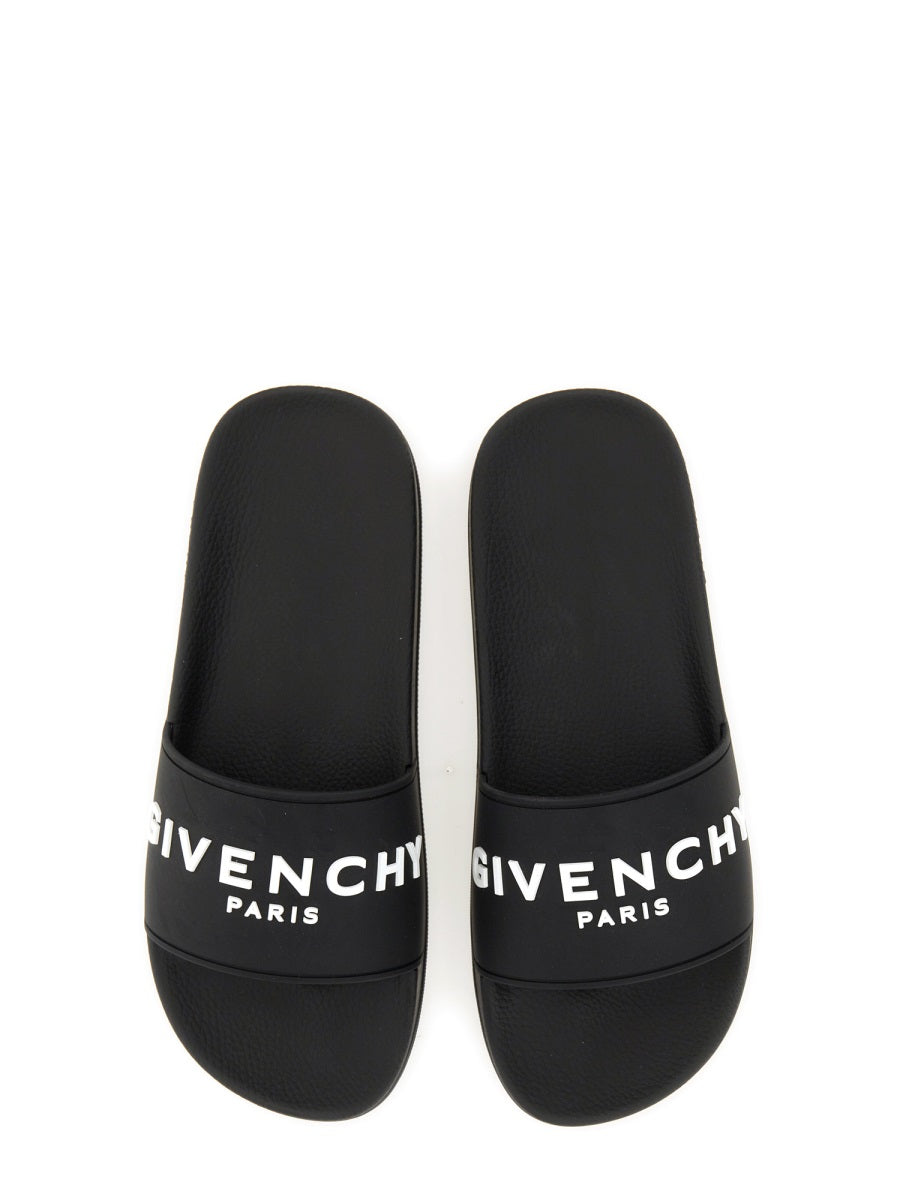GIVENCHY Logo Slide Sandals with Rubber Sole - 3 cm