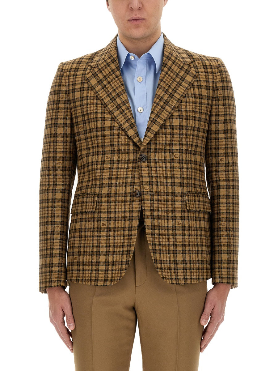 GUCCI Men’s Double G Wool-Blend Jacket (Size 50 IT)