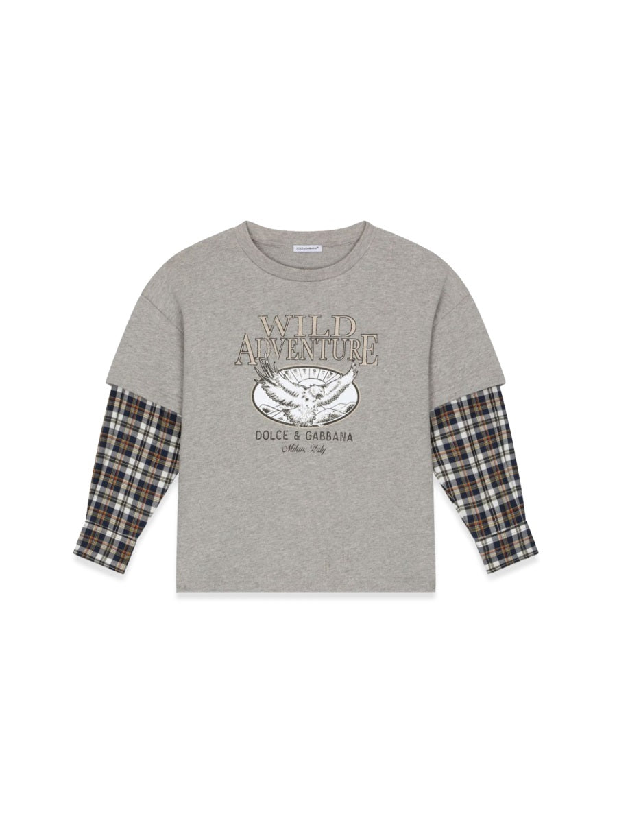 DOLCE & GABBANA Prairie Sleeve Check Mini T-Shirt for Boys