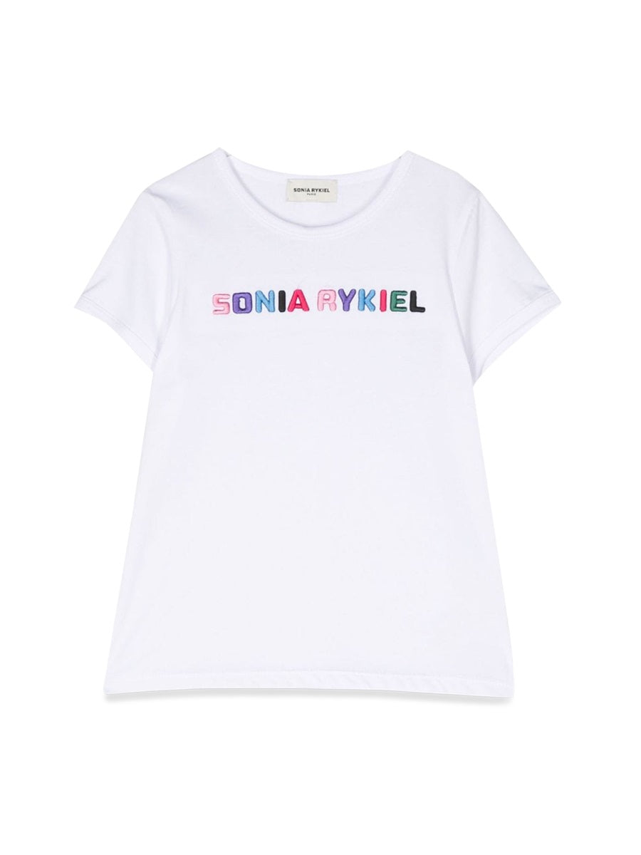 SONIA RYKIEL Mini T-Shirt with Contrasting Profiles for Girls