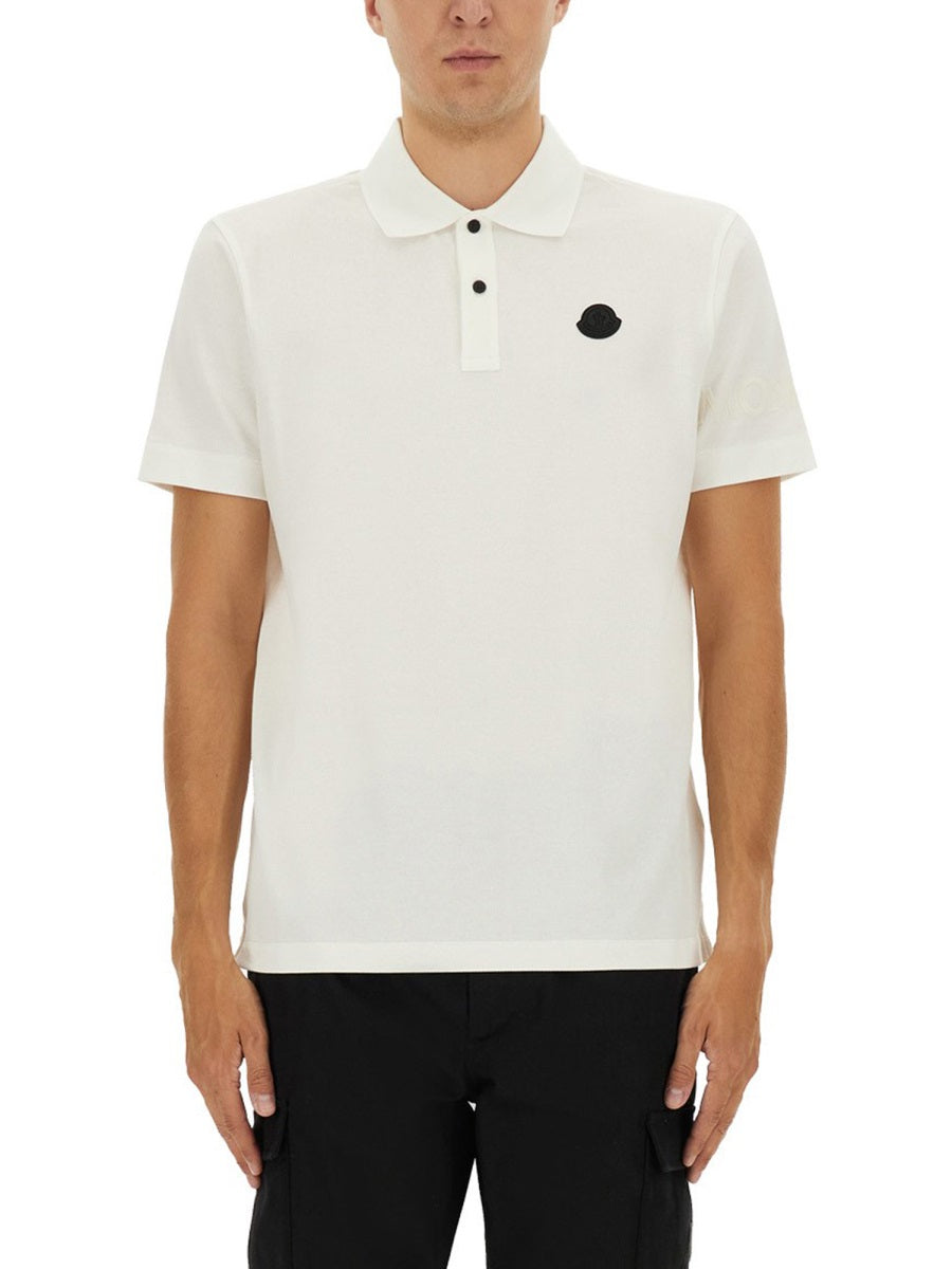 MONCLER Cotton Pique Polo Shirt - Size L