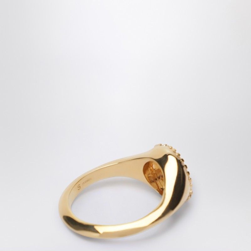 FENDI Gold-Colored Ever Round Signature Ring
