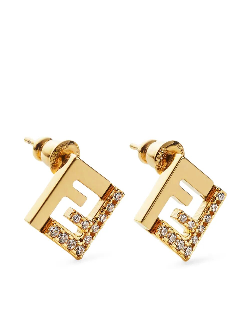 FENDI Mini Metal and Crystal Earrings