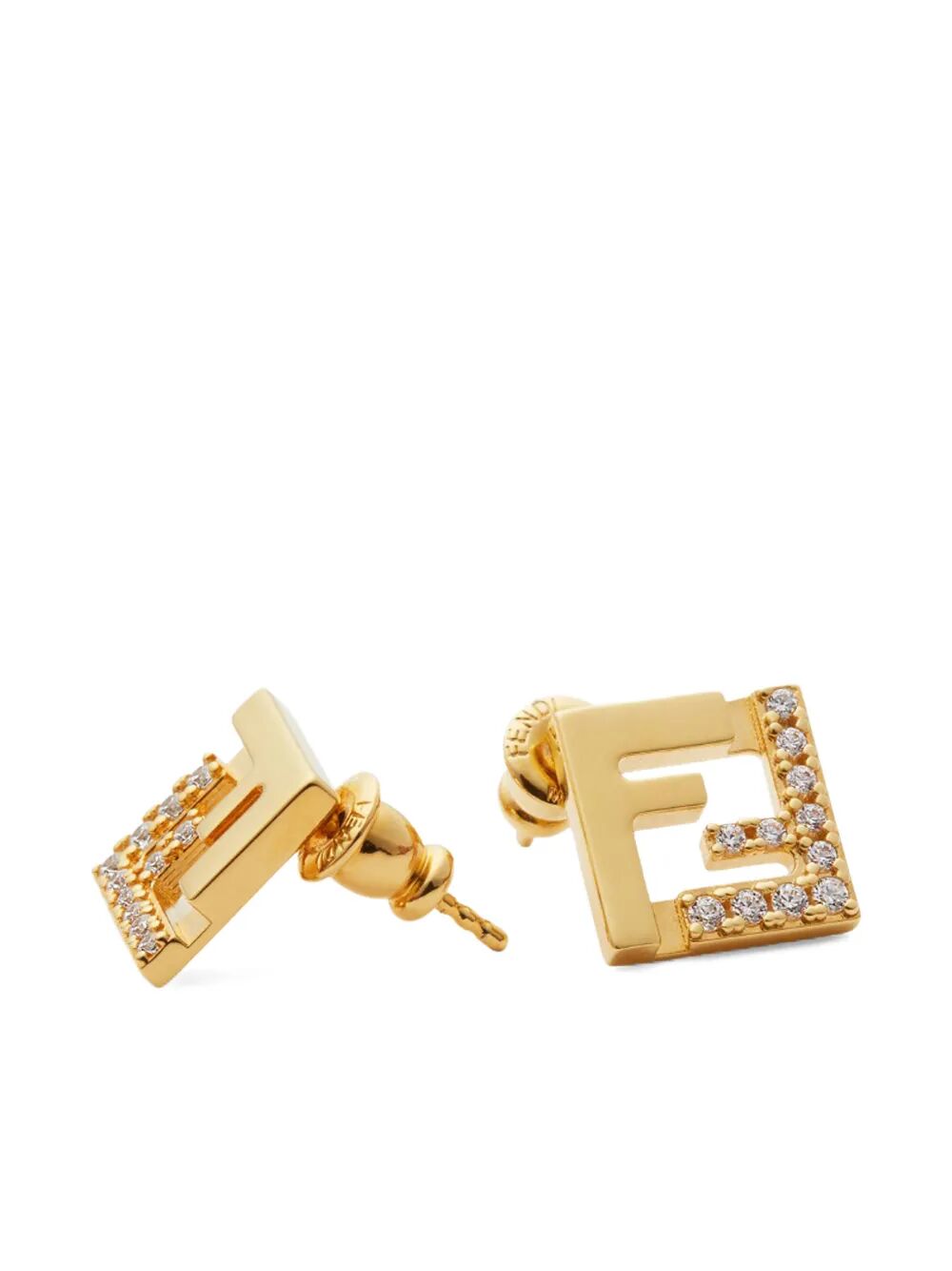 FENDI Mini Metal and Crystal Earrings