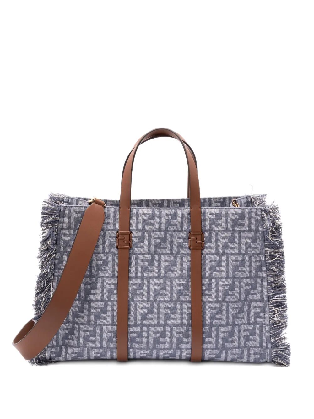 FENDI Summer Tote Handbag - Denim Effect FF Jacquard