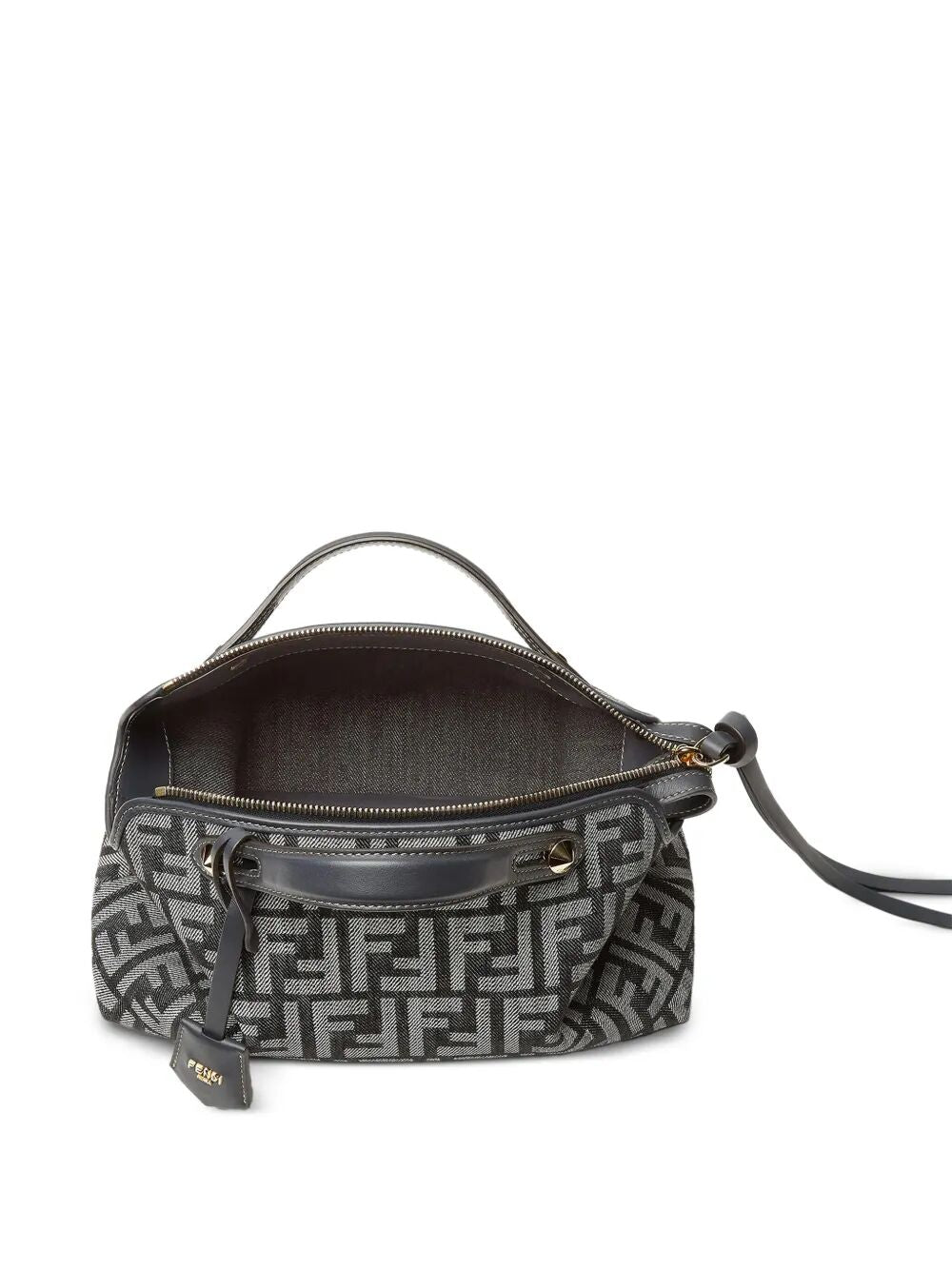 FENDI Soft Medium Denim-Effect FF Jacquard Handbag - W 29 x H 17 x D 13 CM