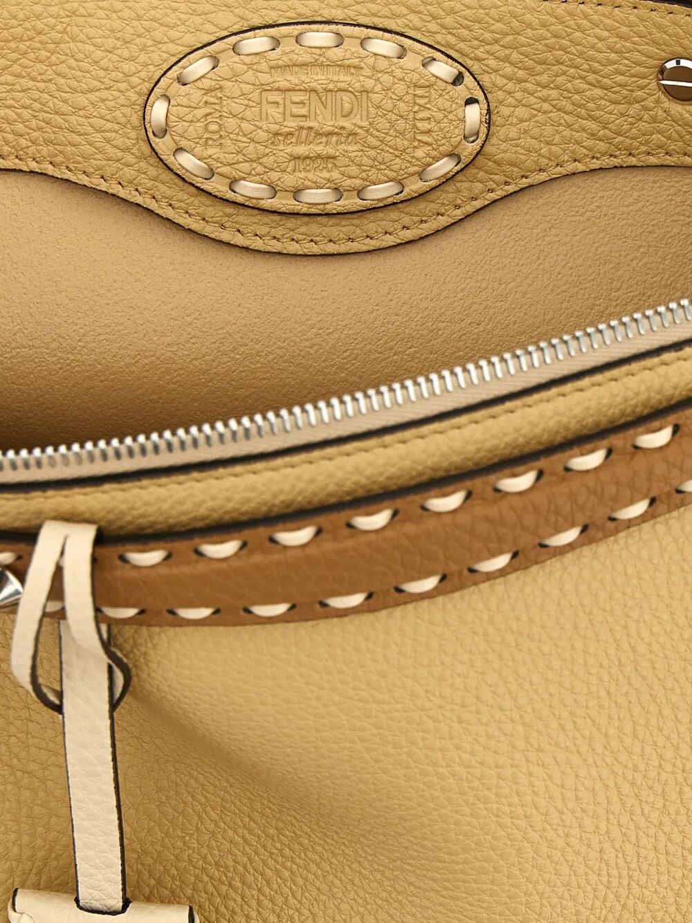 FENDI Soft Medium Handbag with Macro Top Stitching