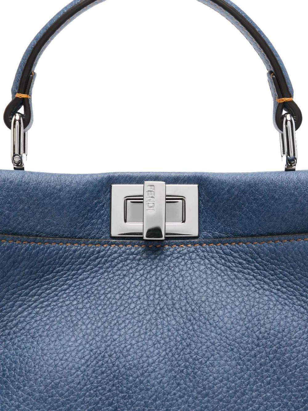 FENDI Mini Denim-Effect Leather Handbag