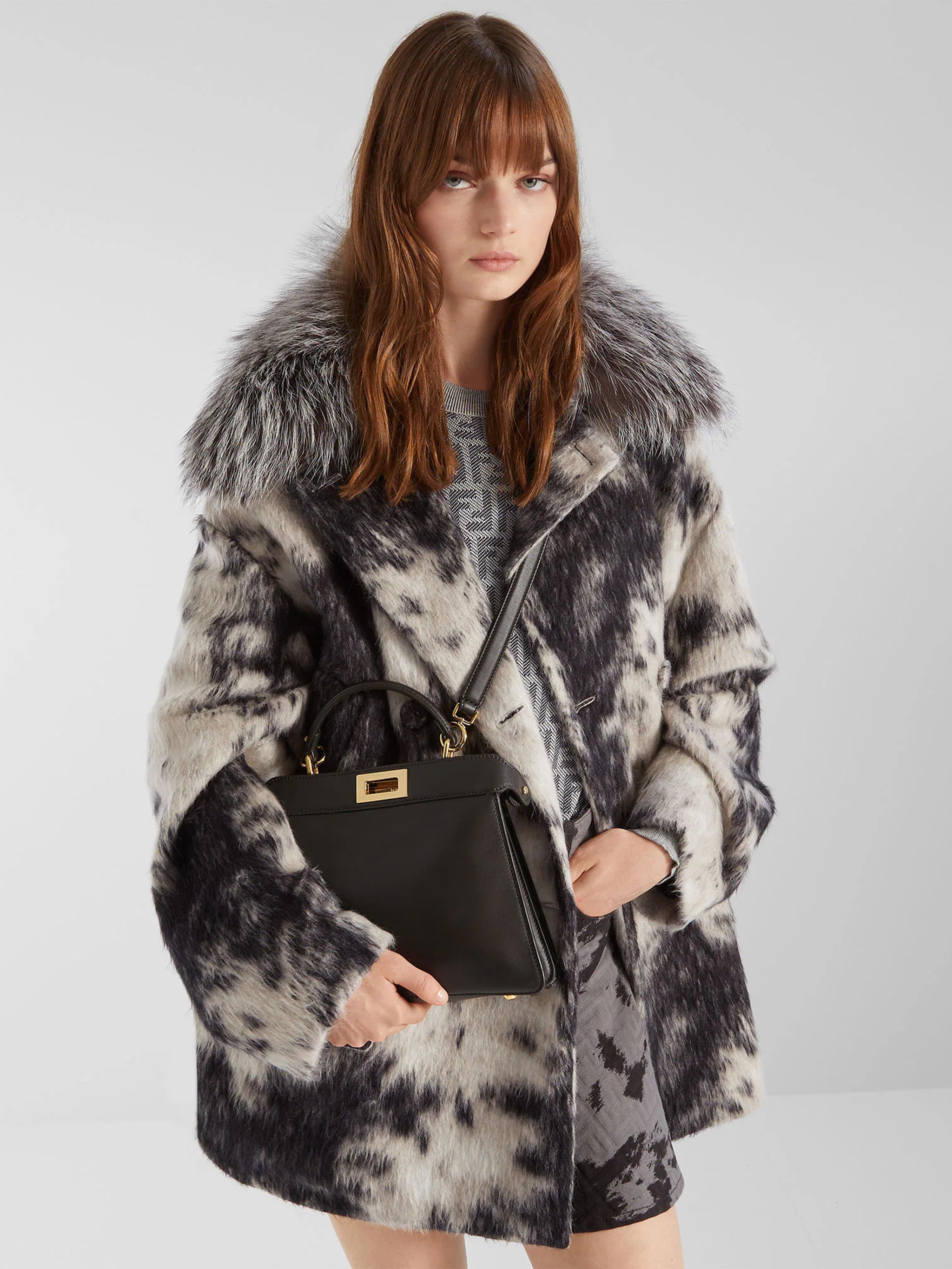 FENDI Mini Peekaboo Iseeu Leather Handbag