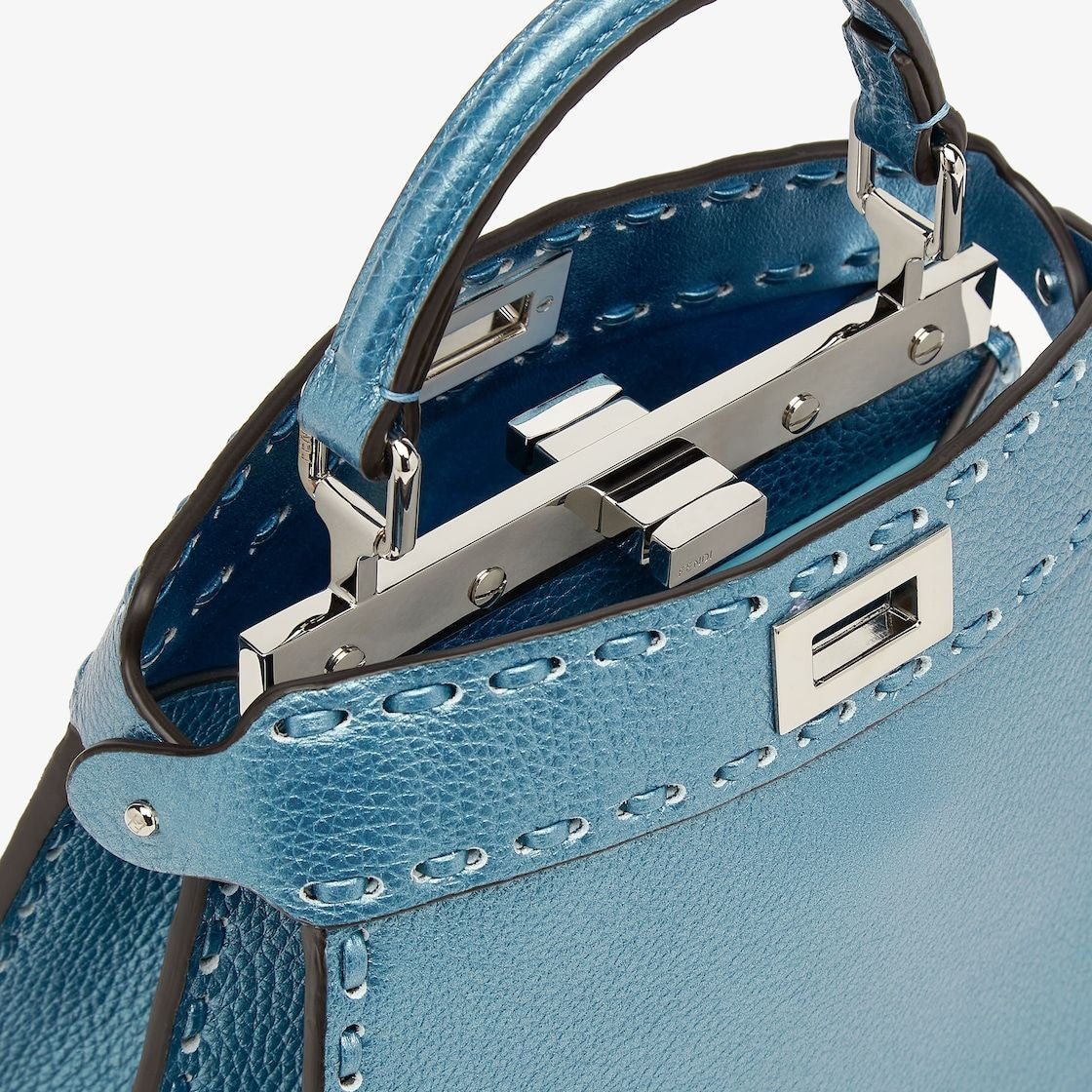FENDI Peekaboo Mini Selleria Macro Handbag