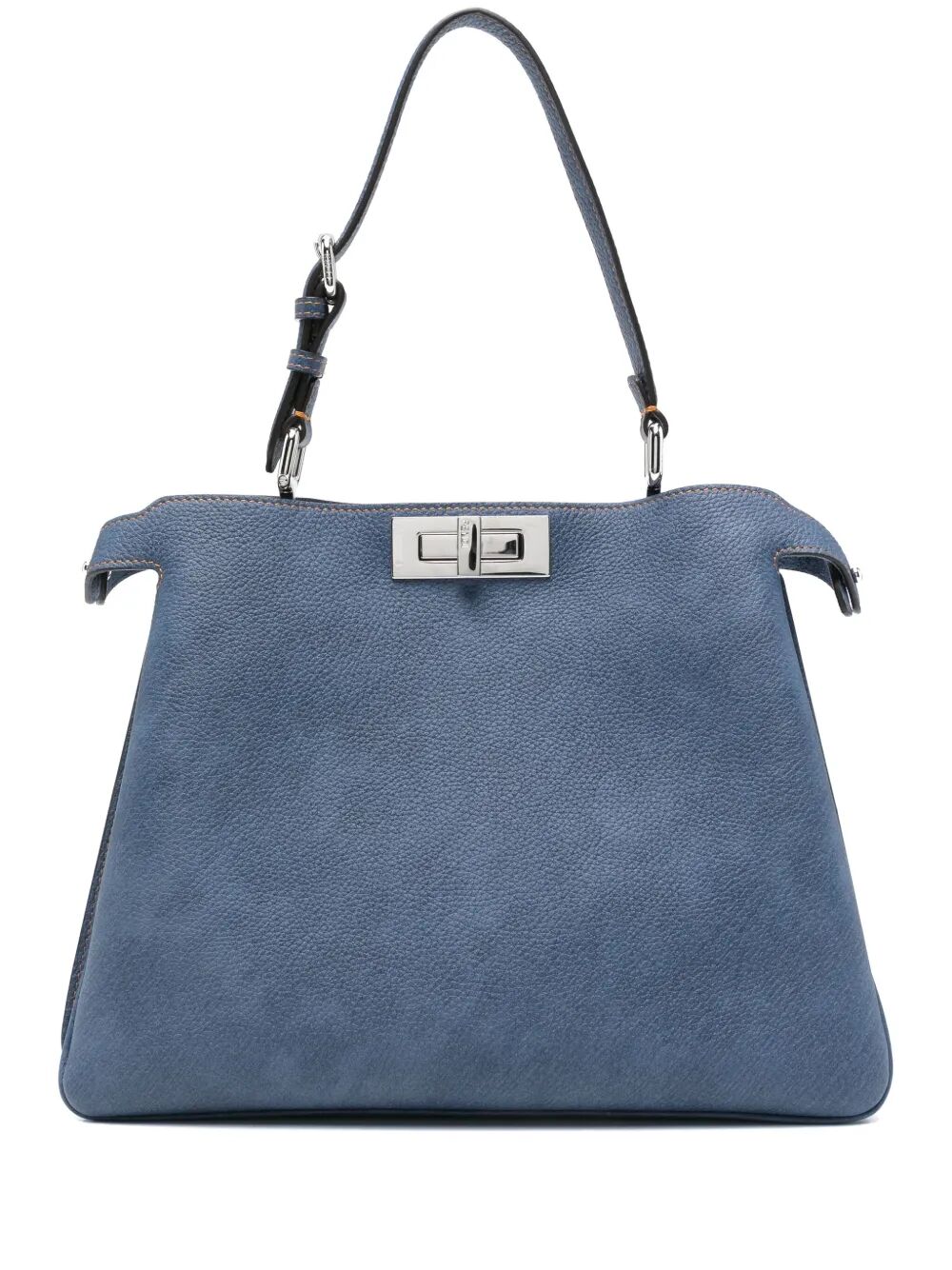 FENDI Medium Denim-Effect Leather Handbag