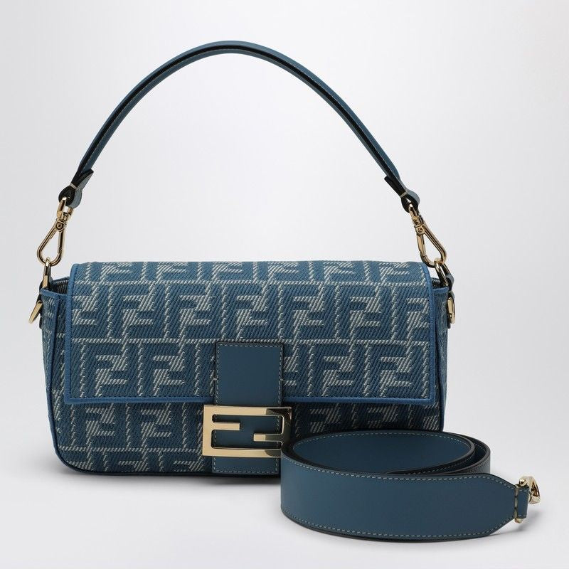 FENDI Jacquard Mini Handbag with Leather Details