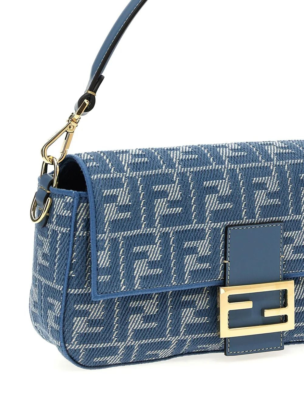 FENDI Jacquard Mini Handbag with Leather Details