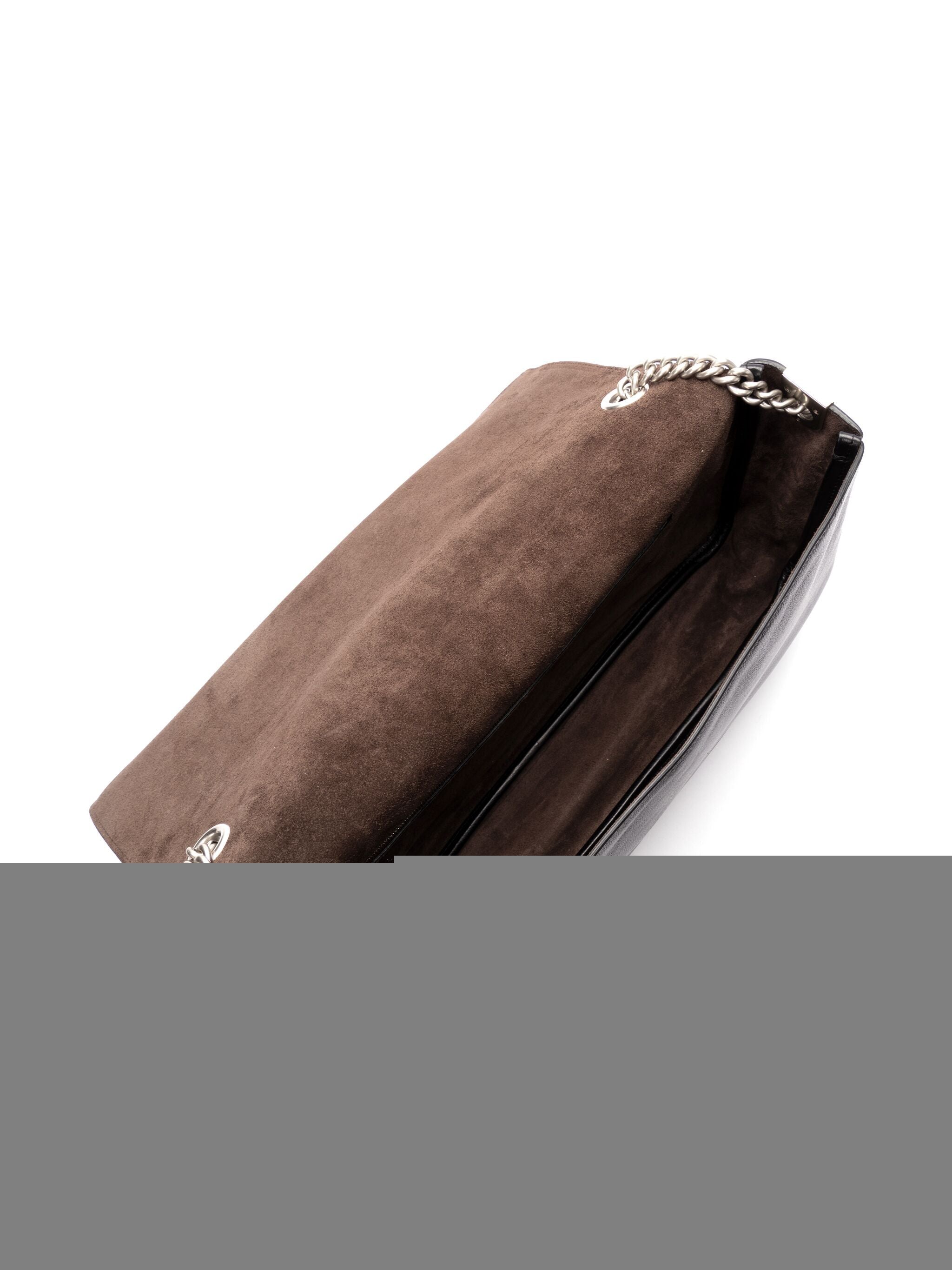 FENDI Large Leather Chain Baguette Handbag