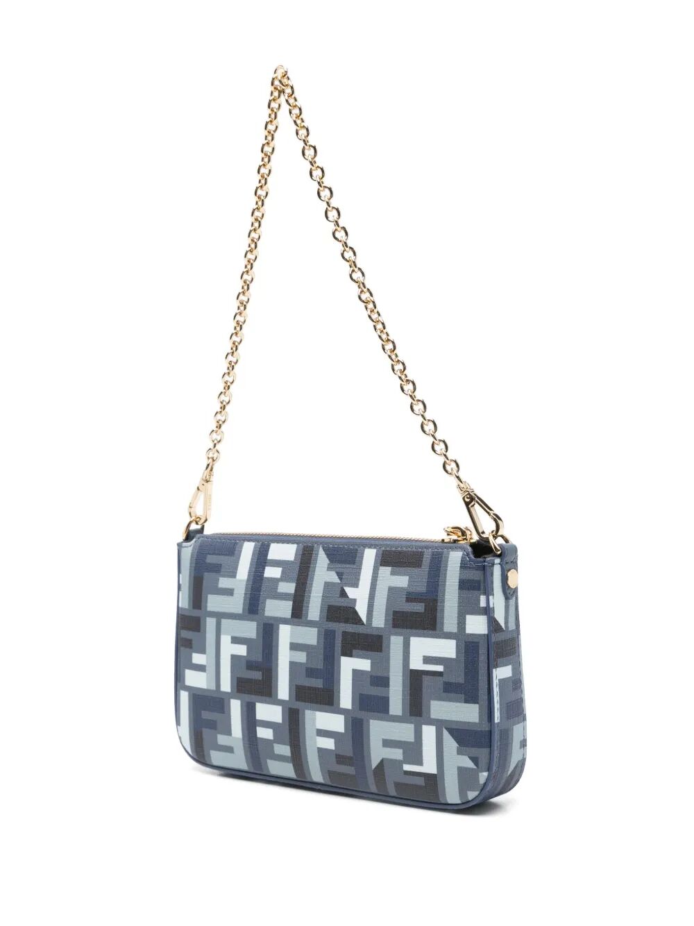 FENDI Mini Fabric Baguette Pouch Handbag with Chain
