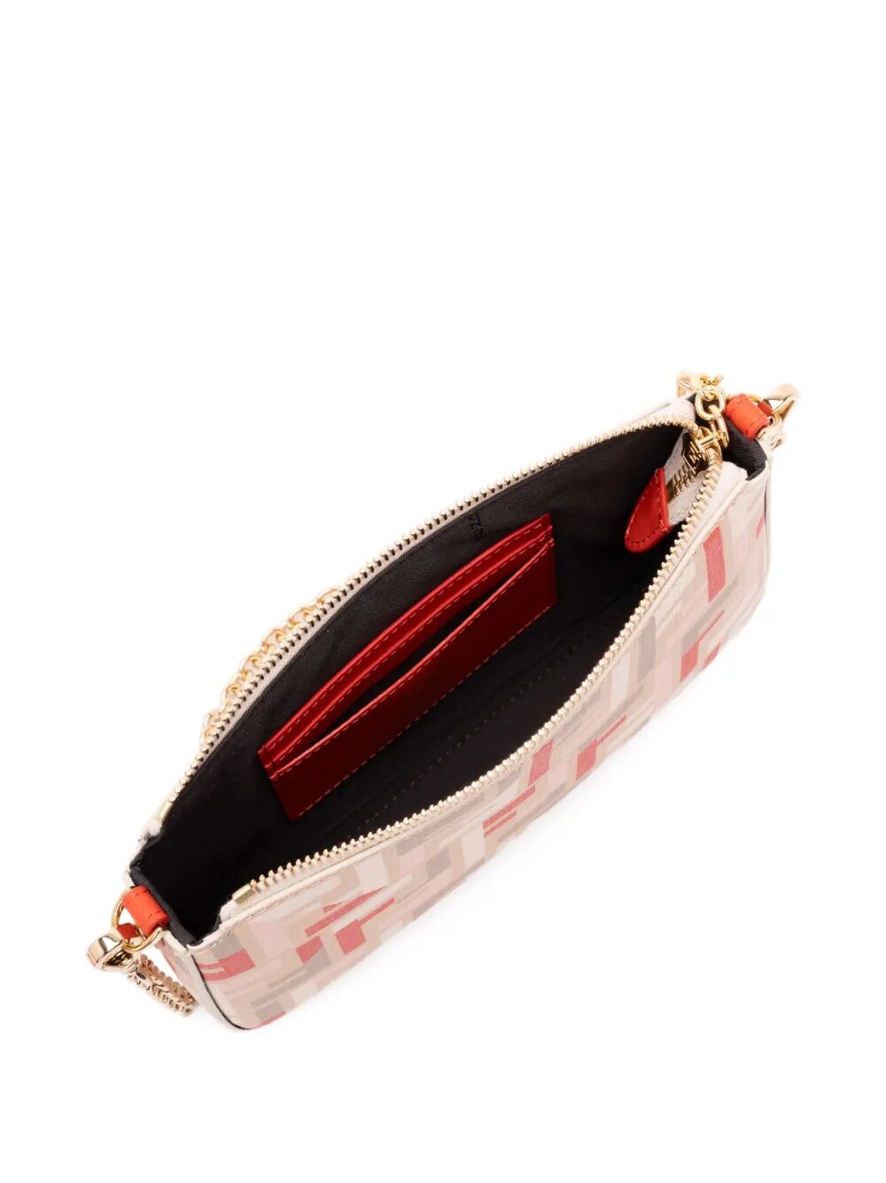 FENDI Mini Fabric Baguette Pouch Handbag with Chain