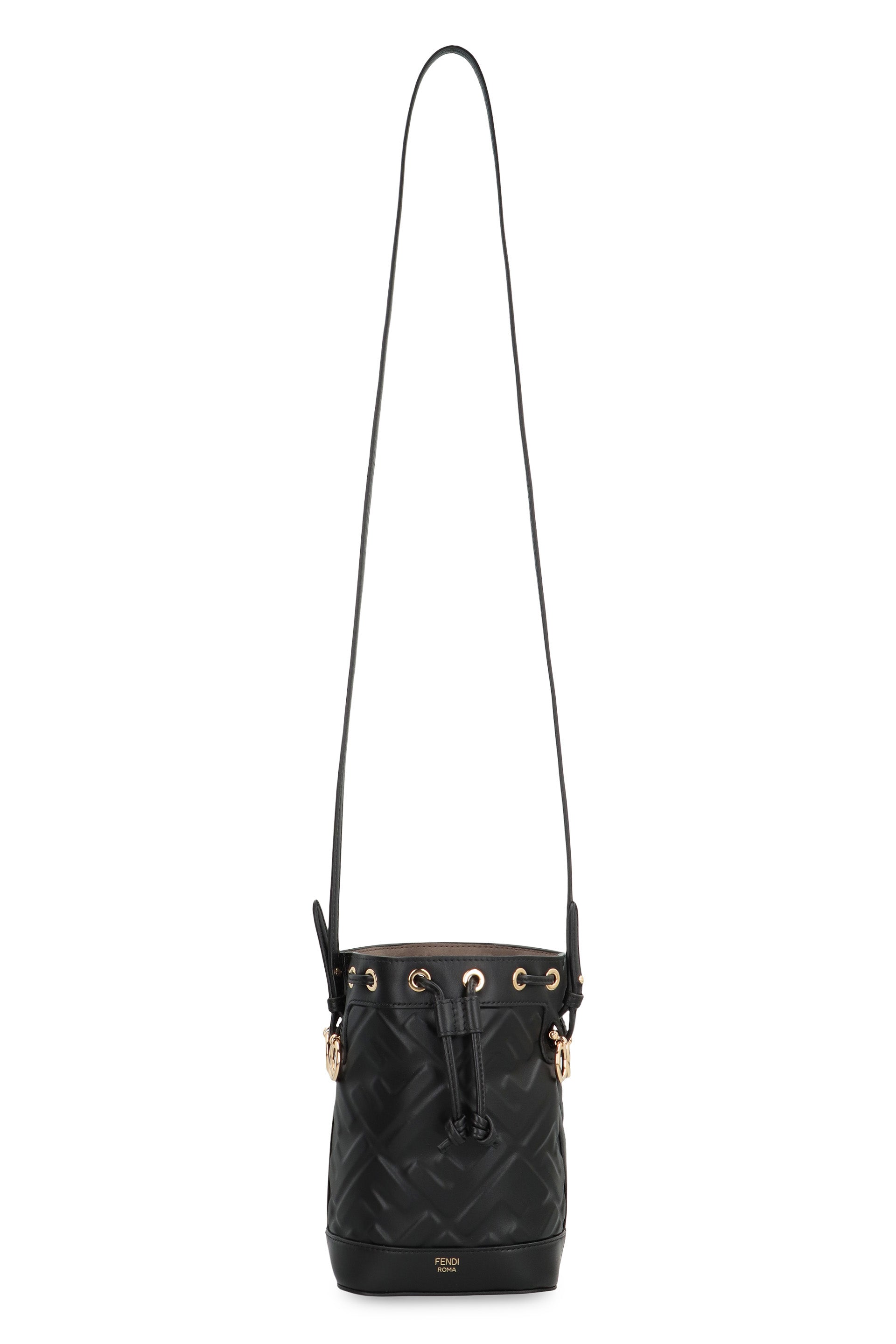 FENDI Mini Leather Drawstring Handbag