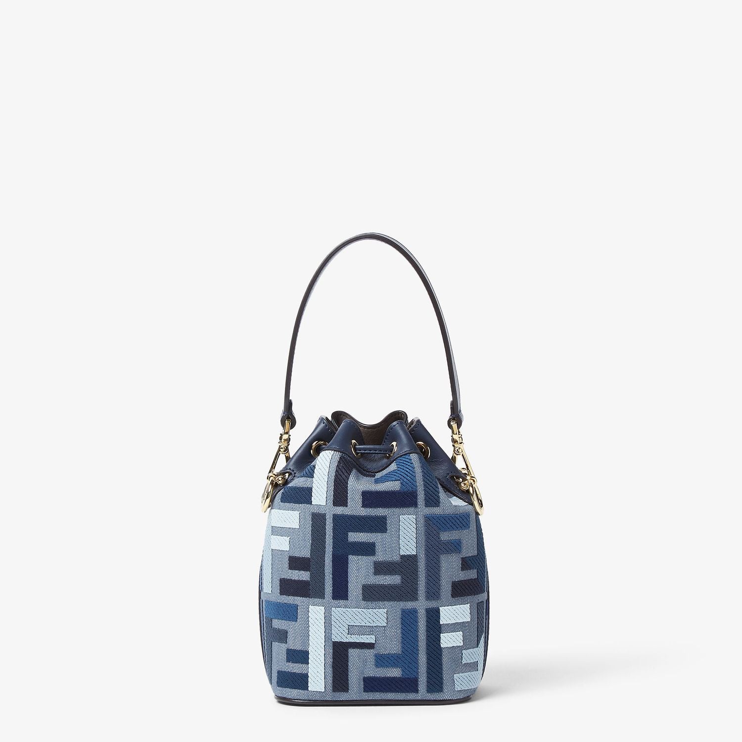 FENDI Embroidered Mon Tresor Mini Canvas Bucket Handbag