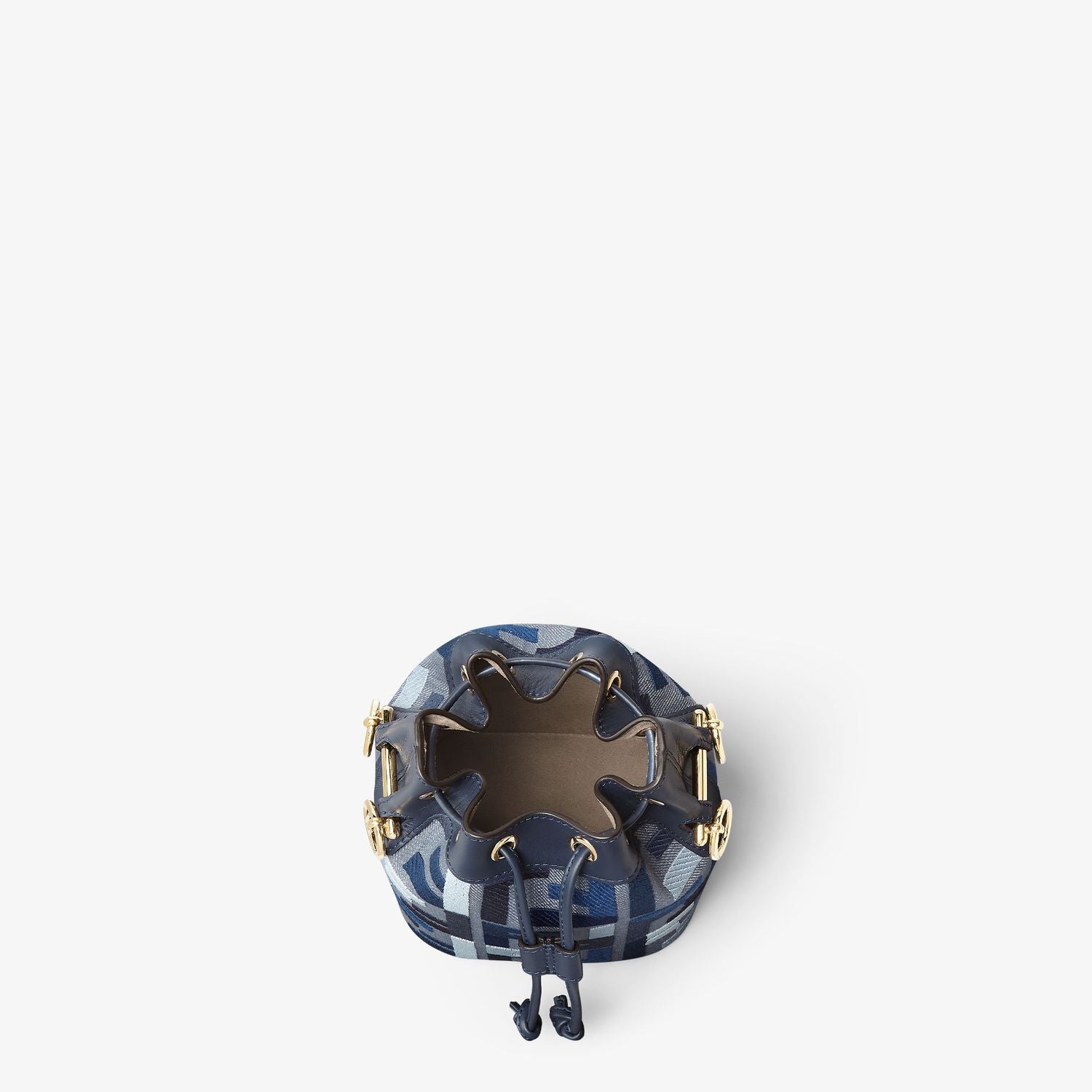 FENDI Embroidered Mon Tresor Mini Canvas Bucket Handbag