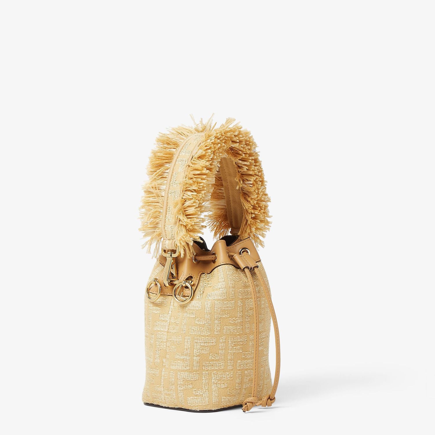 FENDI Mini Mon Tresor Straw Handbag