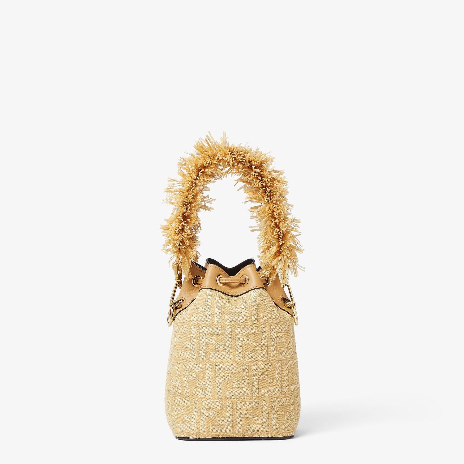 FENDI Mini Mon Tresor Straw Handbag