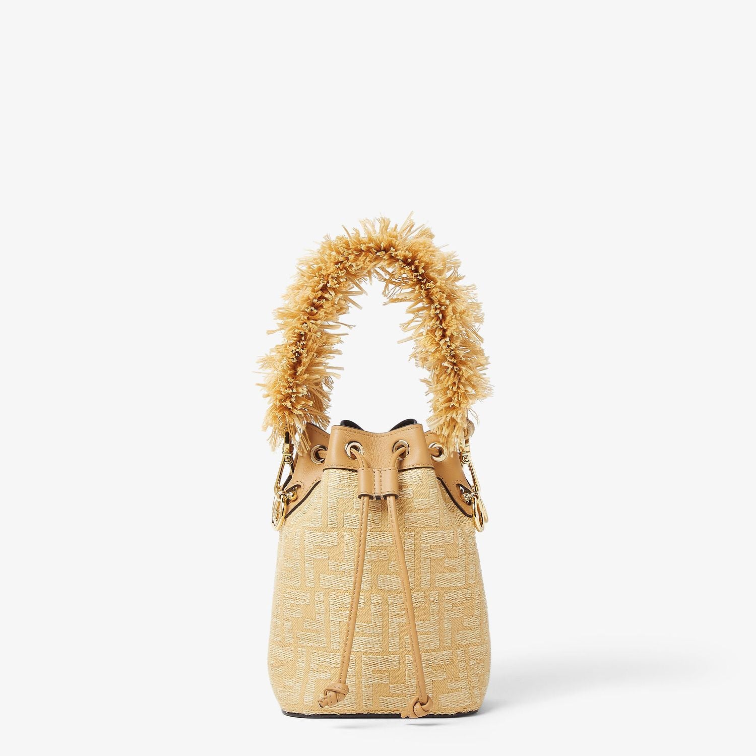 FENDI Mini Mon Tresor Straw Handbag