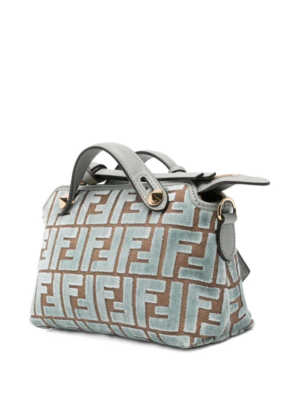 FENDI Soft Mini Jacquard Velvet Handbag - W 20 X H 12 X D 9 CM