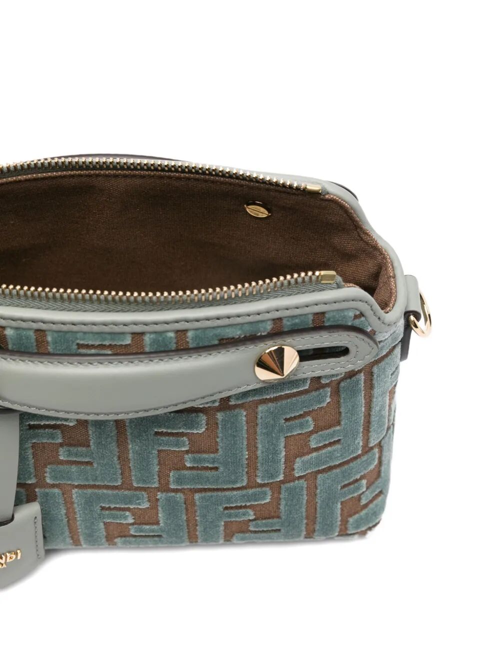 FENDI Soft Mini Jacquard Velvet Handbag - W 20 X H 12 X D 9 CM