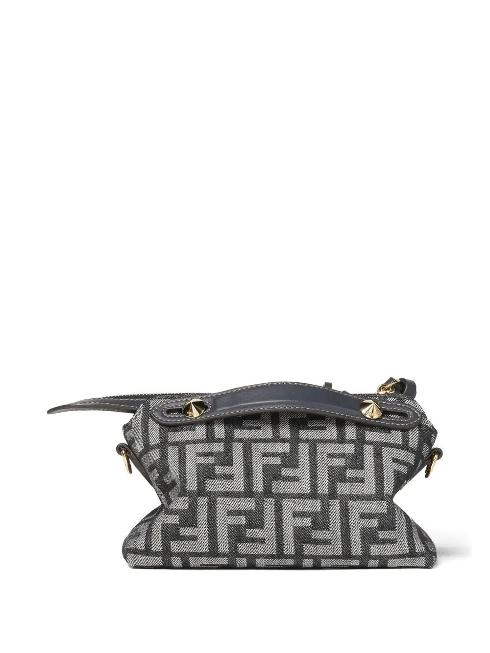 FENDI Soft Mini Denim-Effect Jacquard Handbag - W 20 X H 12 X D 9 CM