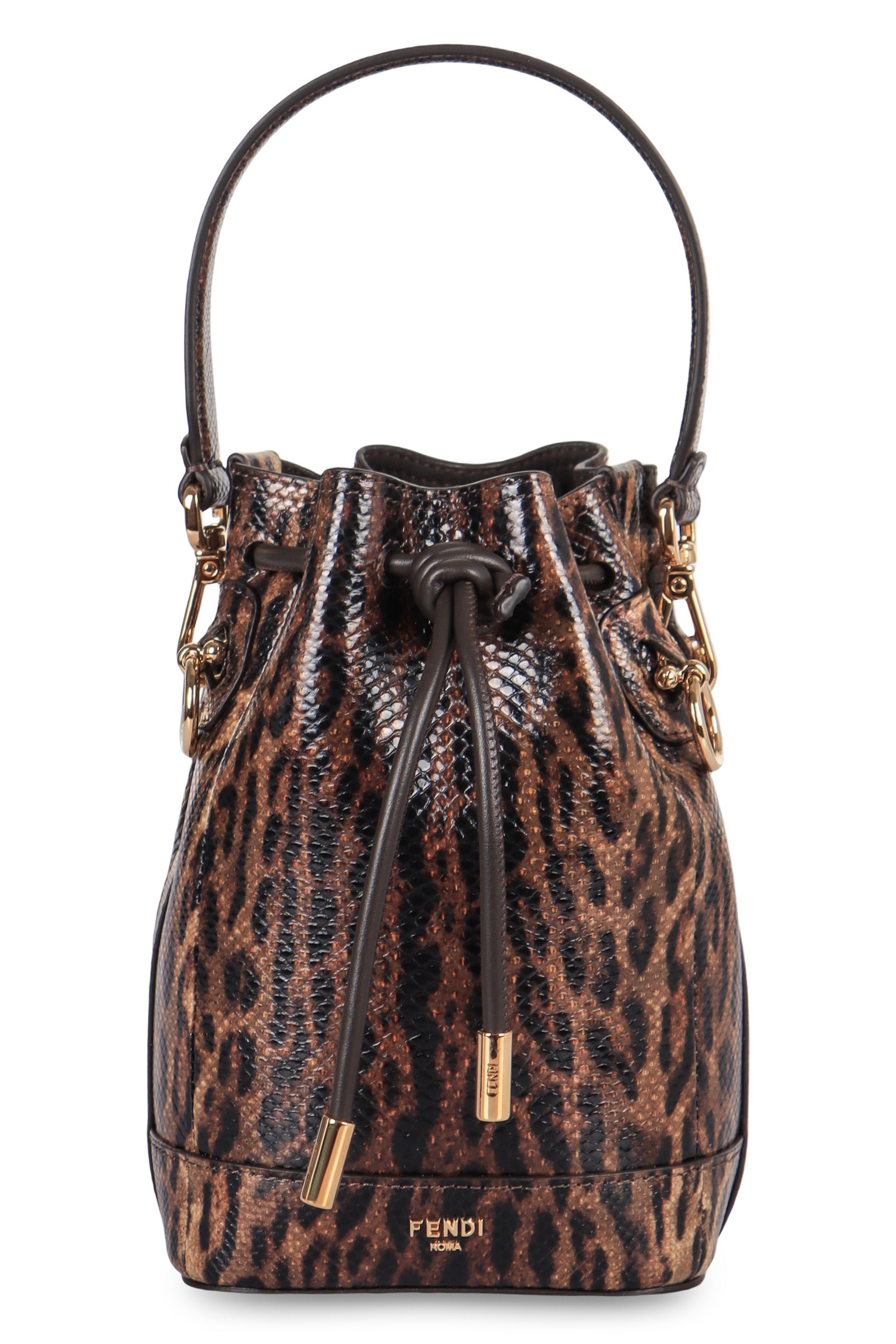 FENDI Mini Leather Drawstring Handbag - Timeless Style (13.5 x 19 x 11 cm)