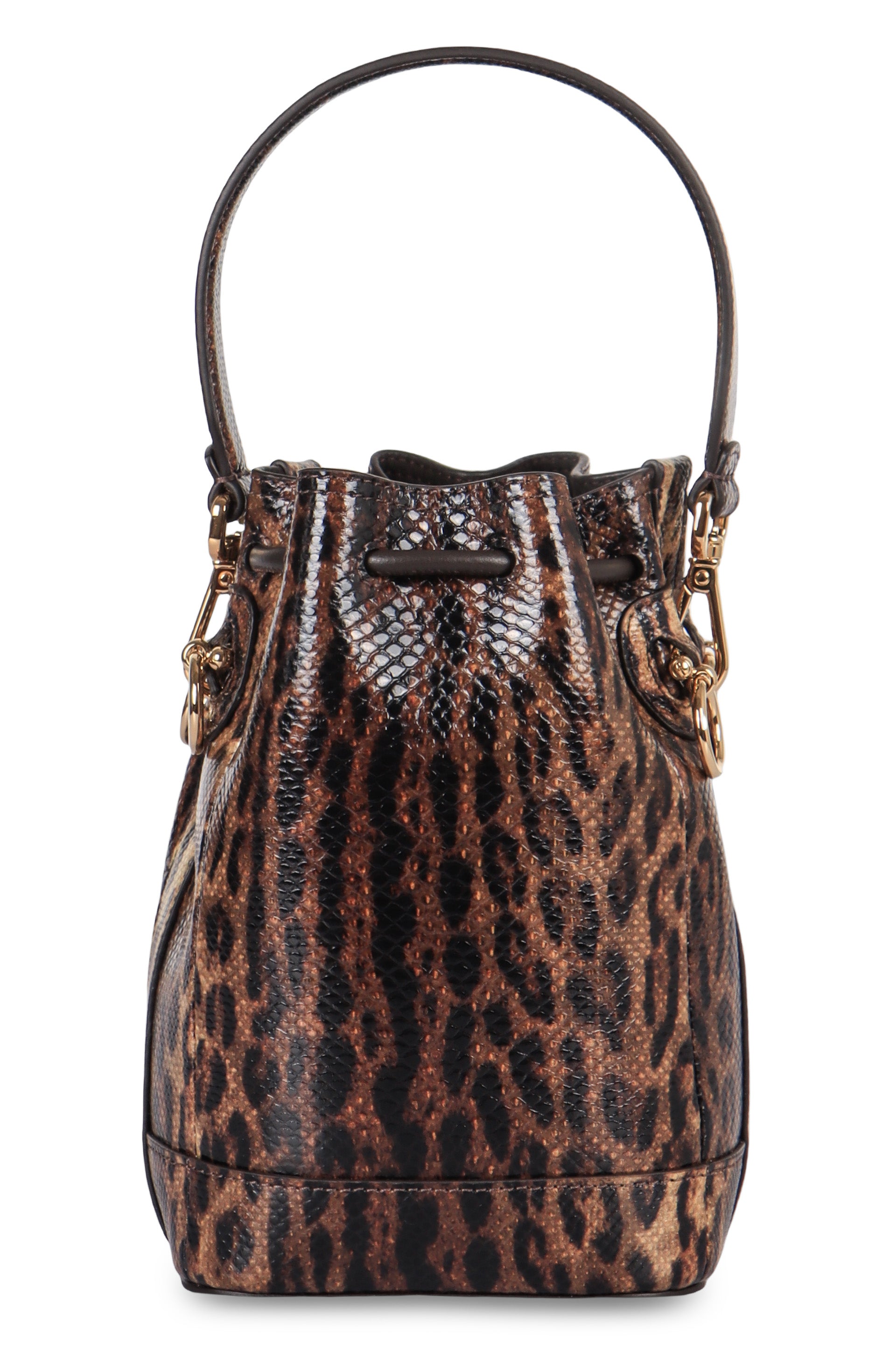 FENDI Mini Leather Drawstring Handbag - Timeless Style (13.5 x 19 x 11 cm)