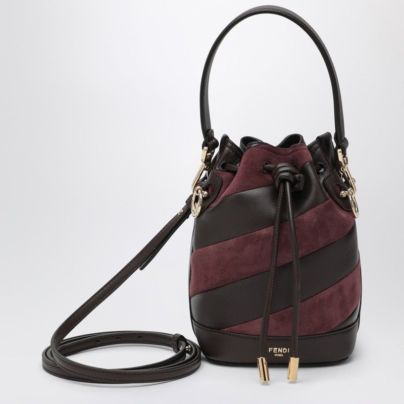 FENDI Mini Chevron Pattern Bucket Handbag