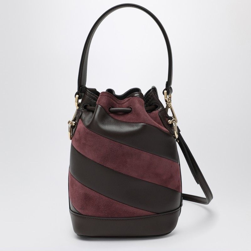 FENDI Mini Chevron Pattern Bucket Handbag