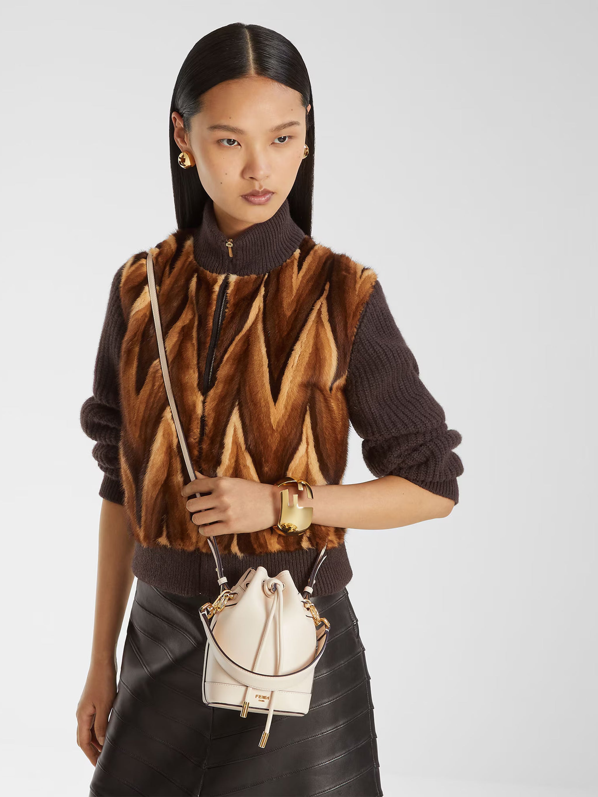 FENDI Mini 100% Leather Handbag