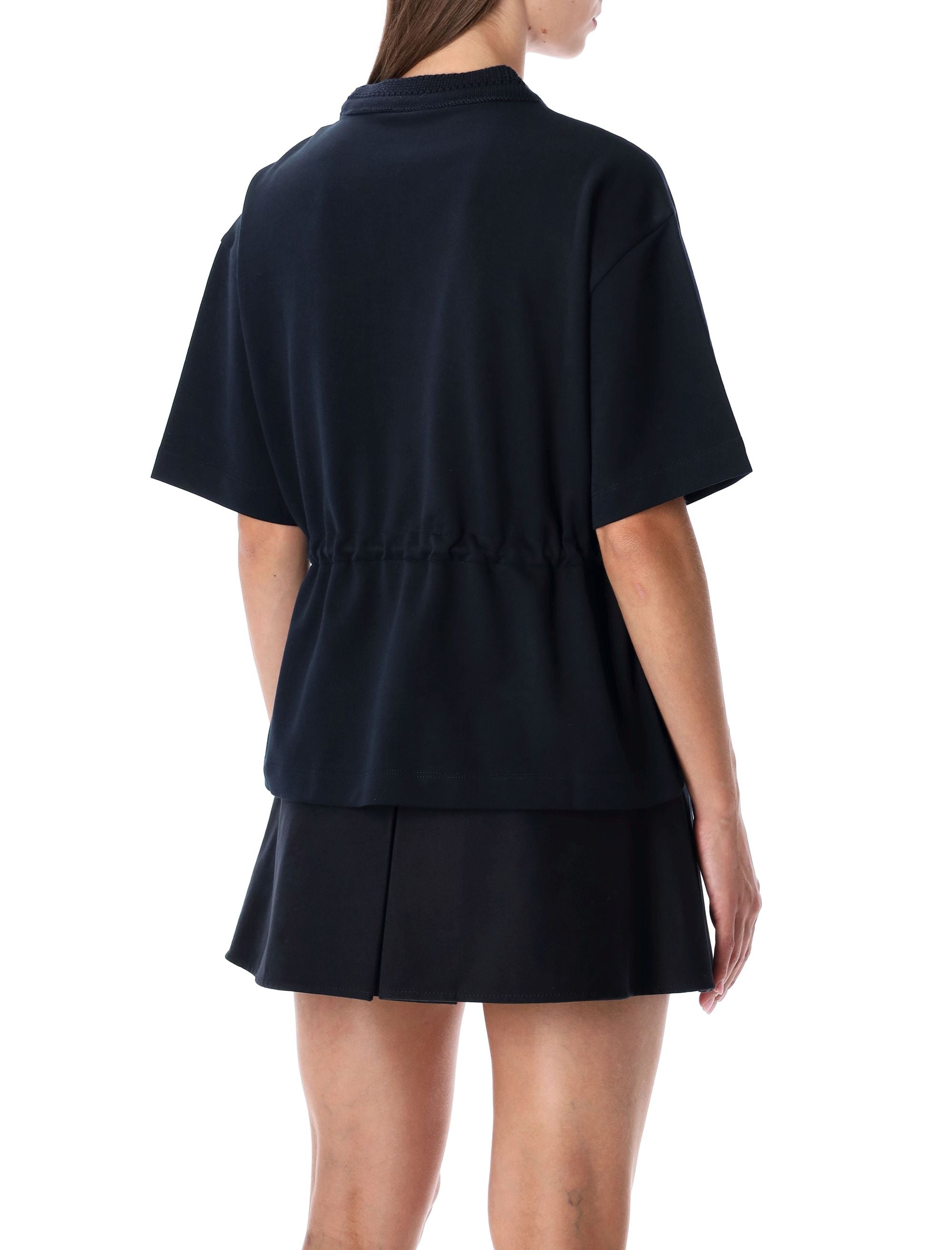 MONCLER Cotton T-Shirt with Adjustable Drawstring - Size S