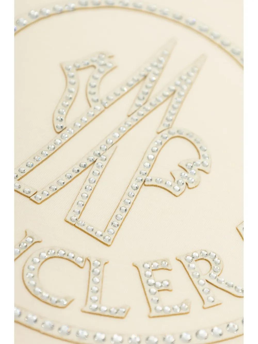 MONCLER KIDS Crystal Embellished Logo Mini Shirt for Boys