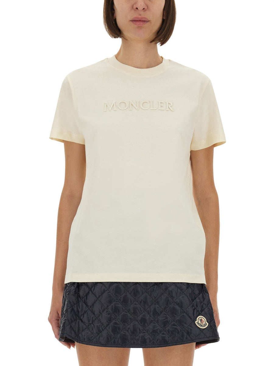 MONCLER Cotton Logo T-Shirt - Women's Size S