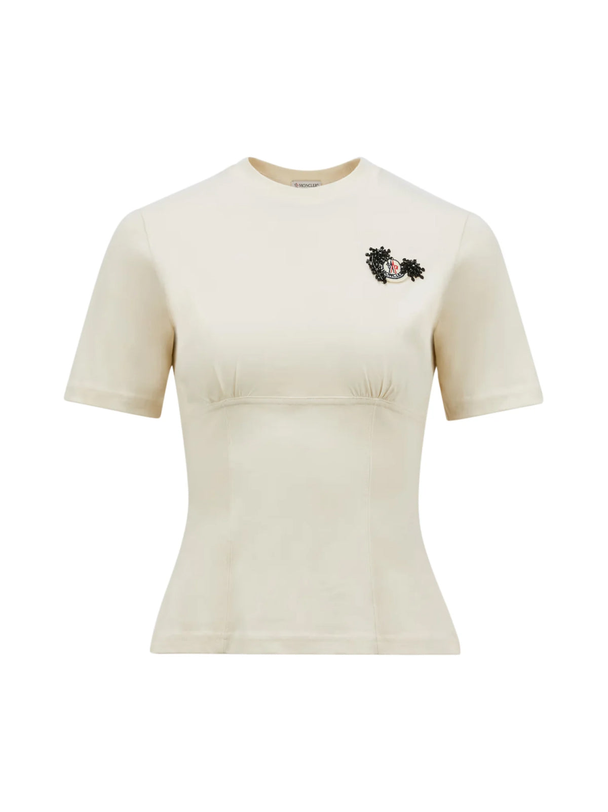 MONCLER Hand-Beaded Logo T-Shirt for Women - Short Sleeve