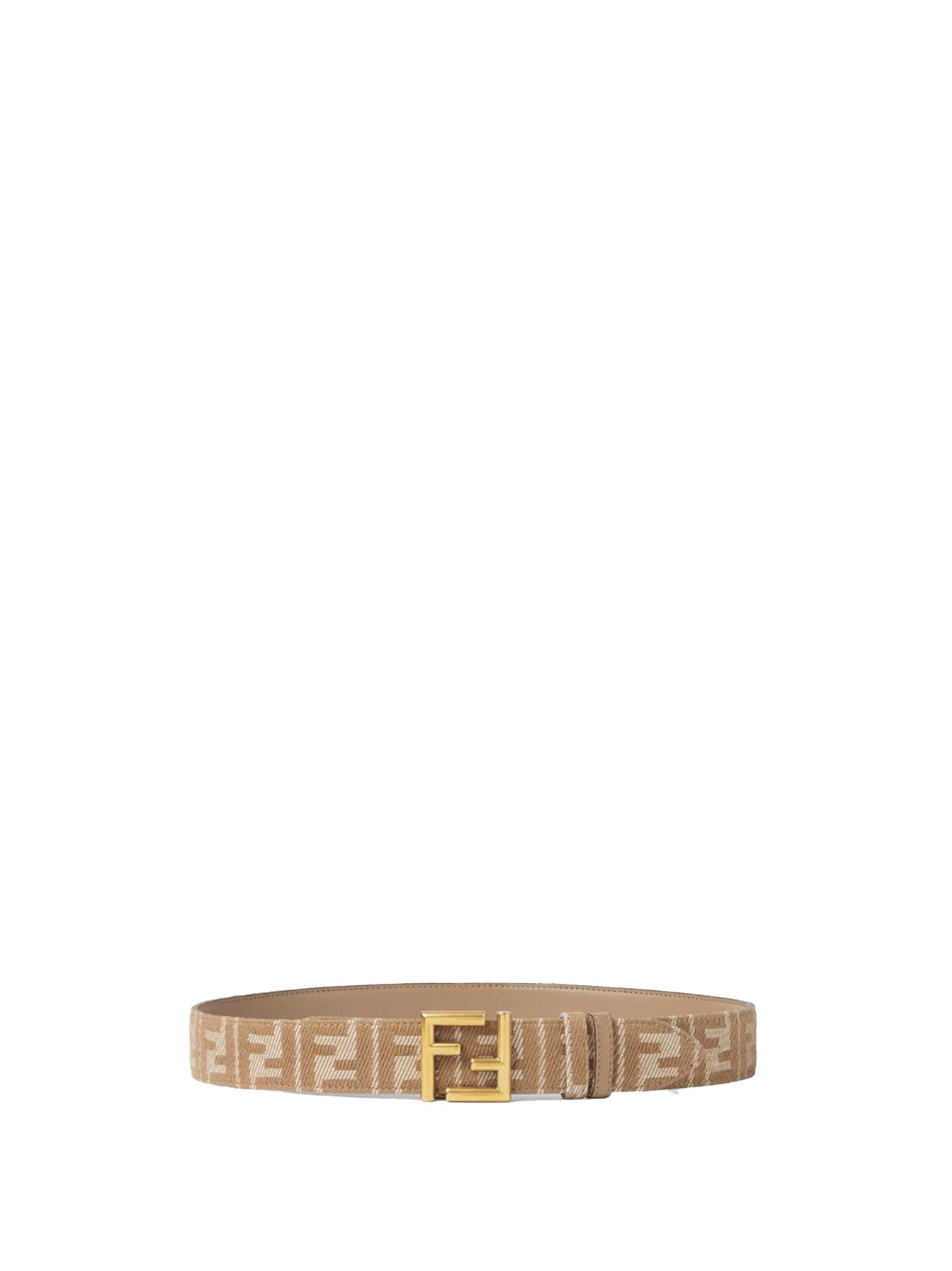 FENDI Reversible Belt with FF Jacquard and Leather Effect - 3.5 cm Width