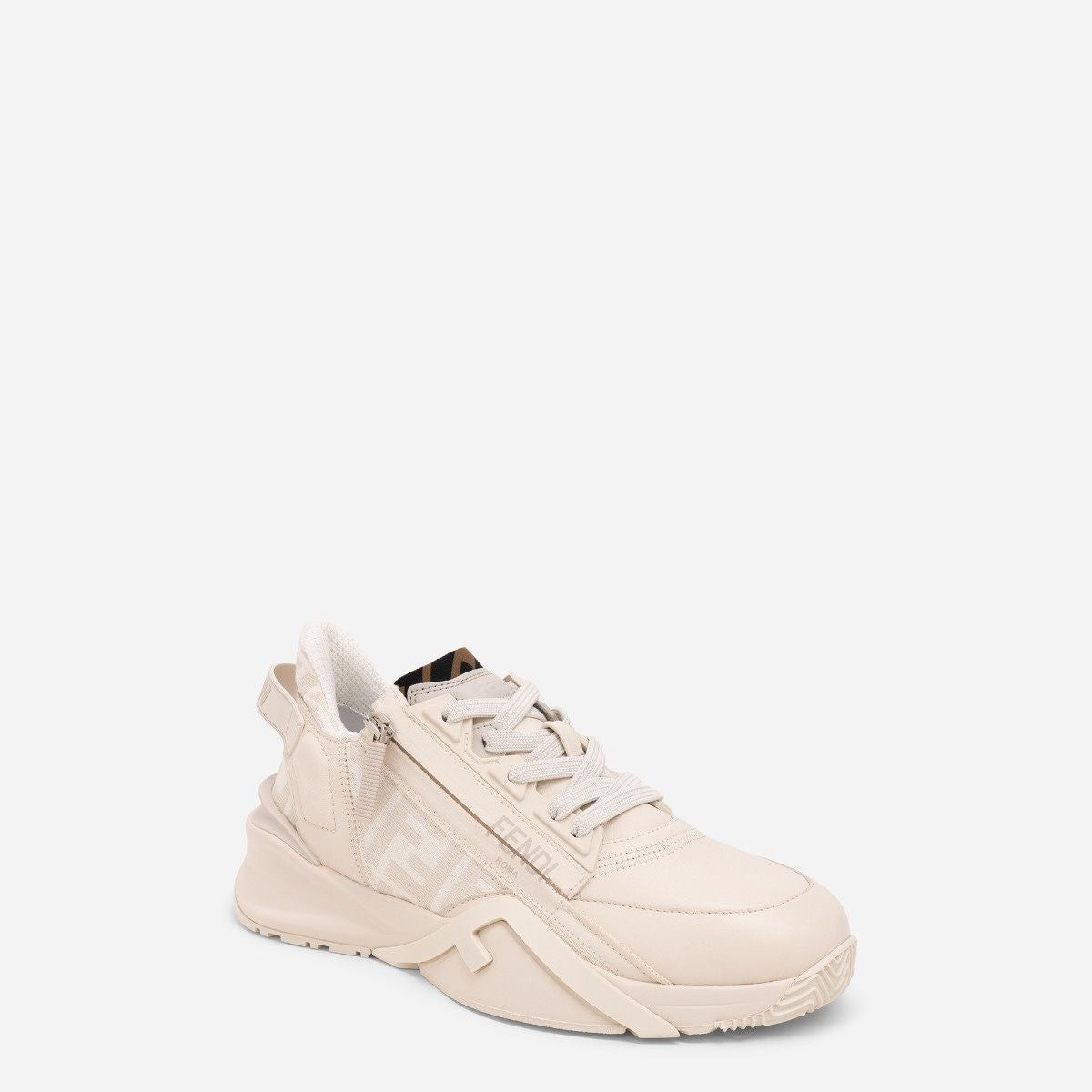 FENDI Leather and Jacquard Flow Sneakers for Women