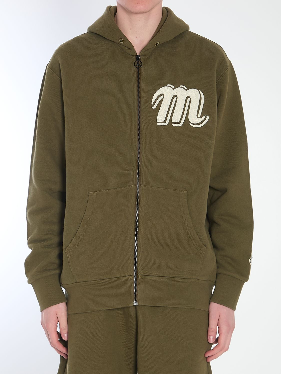 MONCLER GENIUS Men's Zipped Sweatshirt - Military Green