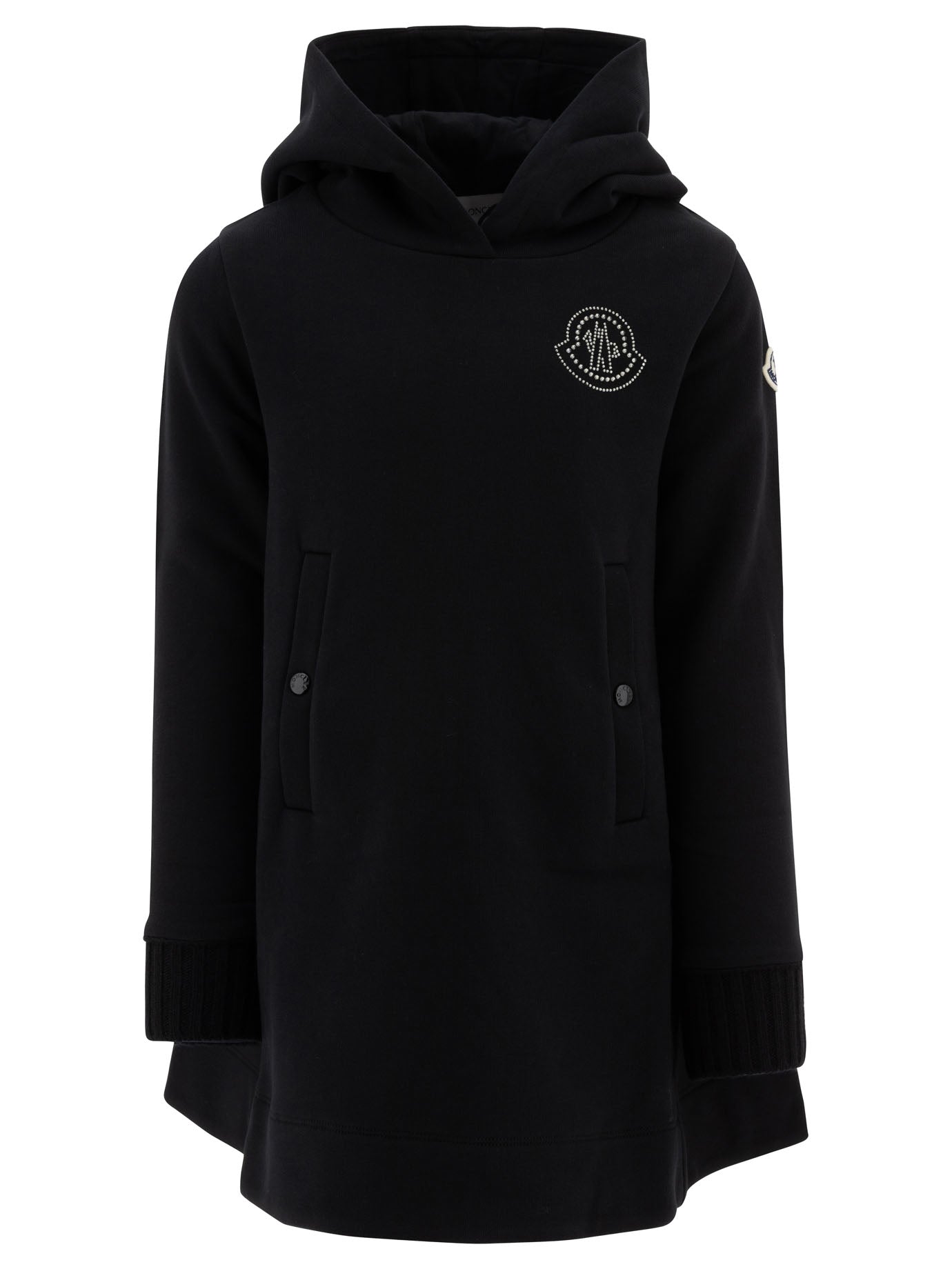 MONCLER KIDS Mini Dress with Crystal Logo for Girls