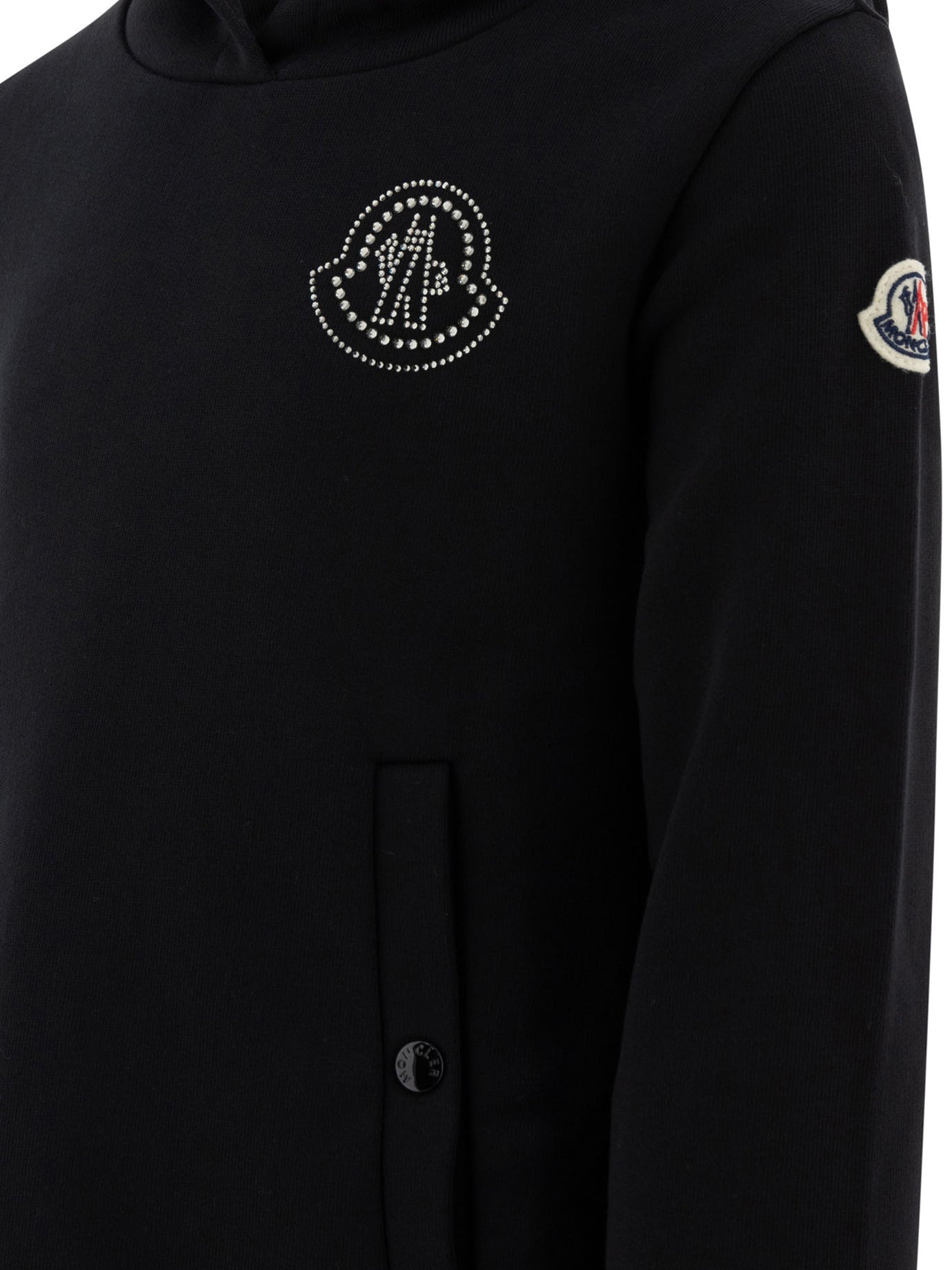 MONCLER KIDS Mini Dress with Crystal Logo for Girls