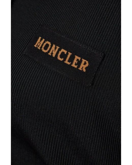 MONCLER Fitted Polo Midi Dress with Logo
