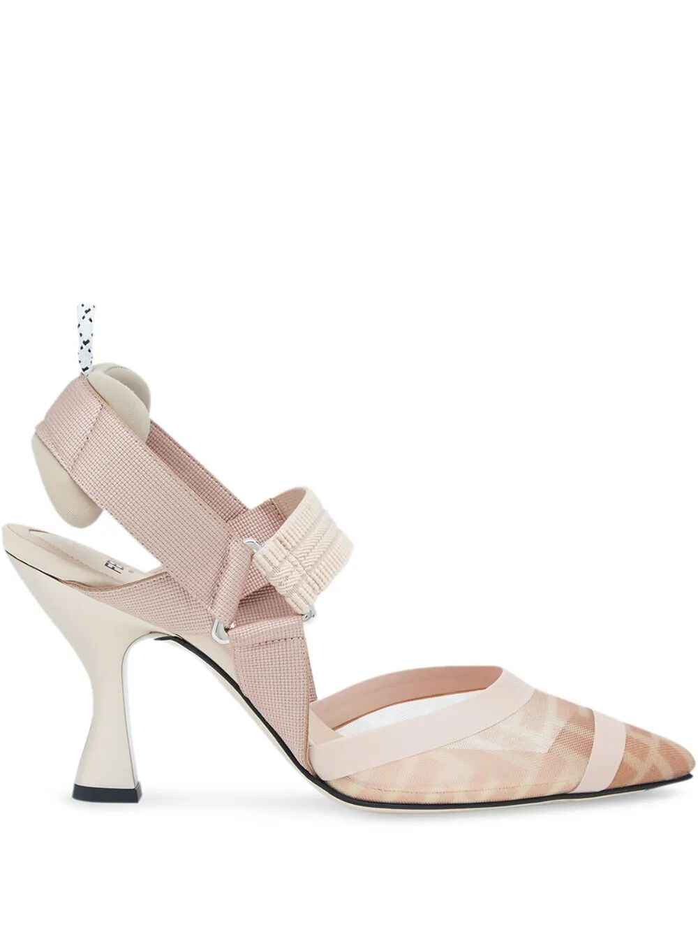 FENDI Leather and Mesh Slingbacks with 8.5 cm Heel for Women