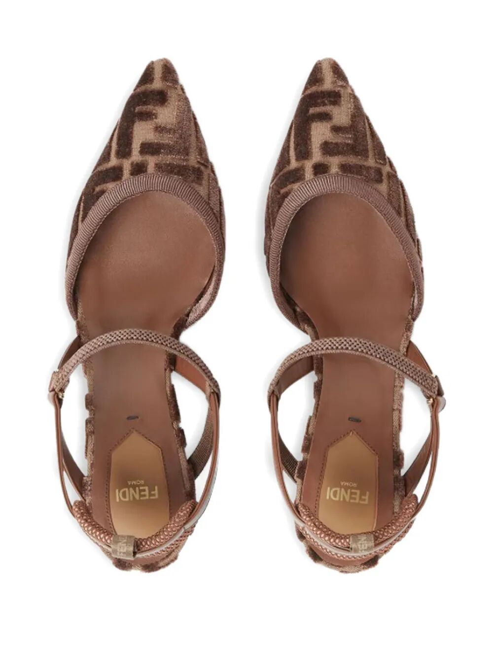FENDI Slingback Pumps with FF Motif and Velvet Detail