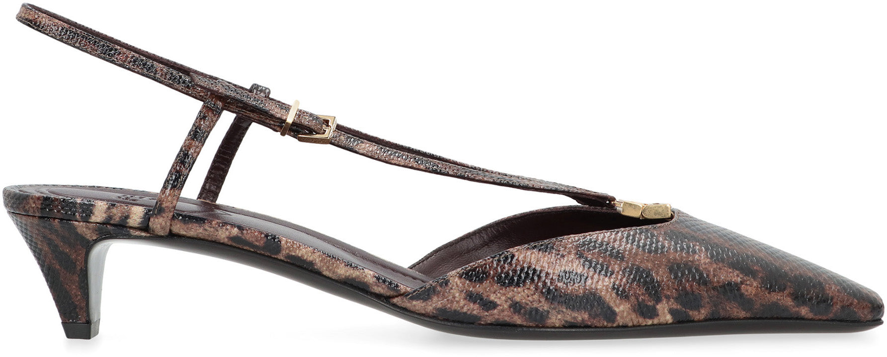 FENDI Leather Slingback Pumps with Distinctive Zipper Detail - 4 cm Heel