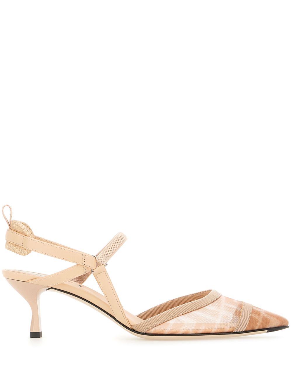 FENDI Kitten Heel Slingback Pumps with Stylish Strap Detailing