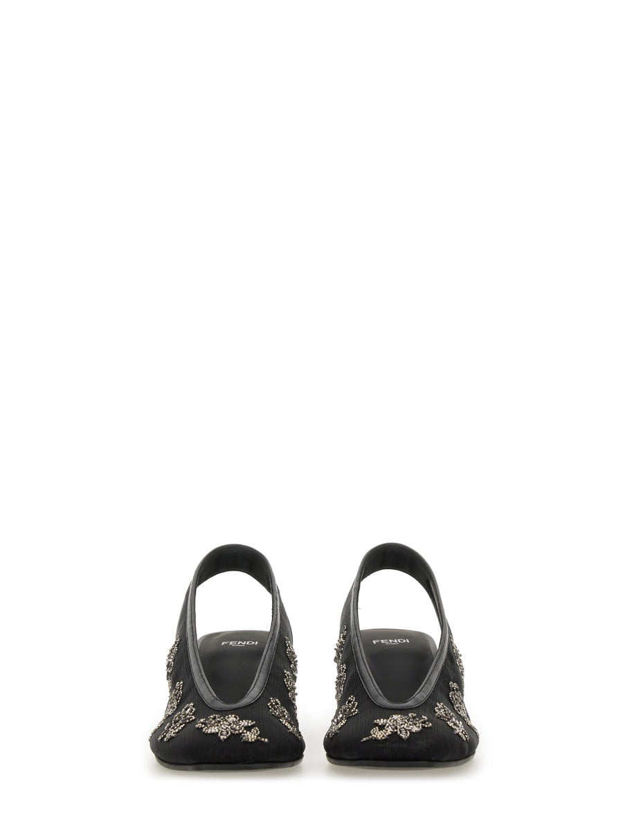 FENDI Embroidered Slingback Pumps for Women